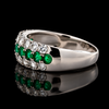 Estate Fine Emerald & Diamond Platinum Ring