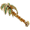 Italian Modern 1980's 18K Yellow God 15.00 cttw Yellow Sapphire, Emerald and Diamond Monkey on Palm Tree Brooch
