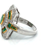Vintage Emerald & Diamond 18K White & Yellow Gold Ring