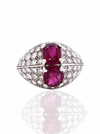 Ruby and Diamond 18K White Gold Ring