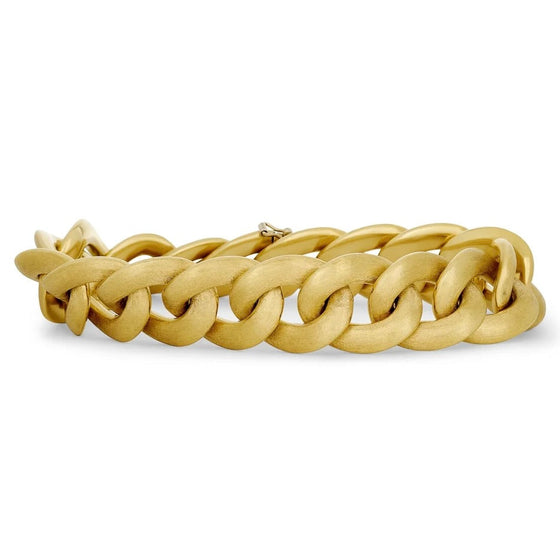 Designer Nicolis Cola Brushed Curb Link 18K Yellow Gold Necklace and Bracelet (Converts)