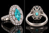 Designer M.C. Marchisio Natural Paraiba & Diamond 18KT White Gold Ring