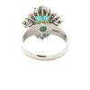 Mid Century Modern Colombia Emerald and Diamond Platinum Ring