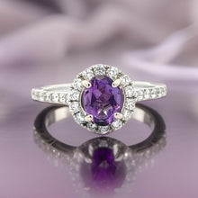  Maya Lianna Amethyst and Diamond Halo Ring 14867