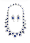 Estate Harry Winston Ceylon Sapphire and Diamond Platinum Earring and Necklace Set ( Box & Papers)