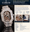 Estate Musuem Collection Corum Watch Skeleton Dial 44.20 cttw Diamond 18k White Gold Watch