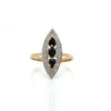Vintage Sapphire & Diamond 14K Yellow & White Gold Ring