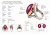 MidCentury Modern 27.36ct GIA Report No Heat Star Ruby and Diamond Platinum/18k Yellow Gold Ring