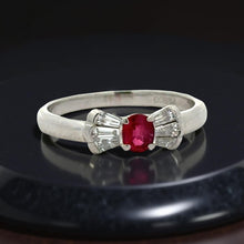  Fine Ruby and Diamond Platinum Ring
