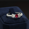 Fine Ruby and Diamond Platinum Ring