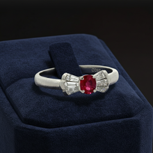  Fine Ruby and Diamond Platinum Ring