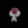 Estate Rubellite and Diamond Platinum Pendant (GIA)
