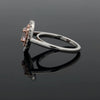 Contemporary Natural Fancy Pink Purple Diamond (GIA) and White Diamond Platinum Ring