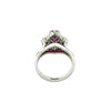 Mid Century Modern Ruby and Diamond Platinum Ring