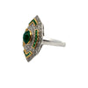 Vintage Emerald & Diamond 18K White & Yellow Gold Ring