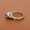 Mid Century Modern Ruby and Diamond Platinum Ring