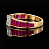 Estate Fine Ruby and Diamond 18KT Yellow Gold Ring