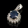 Estate .97ct. Sapphire & Diamond Platinum Pendant