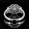 Estate Designer Diamond & Sapphire 18KT White Gold Ring
