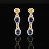 Beverly K Sapphire, Diamond and 14K Yellow Gold Dangle Earrings