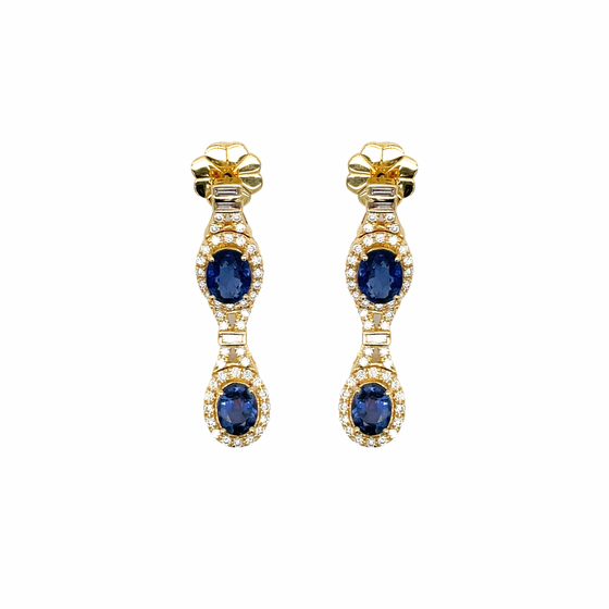 Beverly K Sapphire, Diamond and 14K Yellow Gold Dangle Earrings