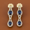 Beverly K Sapphire, Diamond and 14K Yellow Gold Dangle Earrings