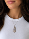 Estate Designer LM Diamond, Tanzanite, Quartz 18Kt White Gold Pendant