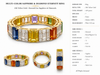 Modern 5.39cttw Multi Color Sapphire and Diamond 18Kt Yellow Gold Eternity Ring