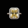 Stunning 12.41 Fancy Yellow (GIA) and White Diamonds 18K White Gold Halo Ring