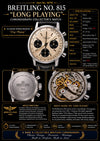 Estate Breitling No. 815 Long Playing Collector's Watch 52 Hour Power Reserve. Rare Circa 1956 (Black Leather Strap)