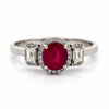 Estate 1.05ct. Ruby & Diamond 18KT White Gold Ring