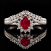Estate Ruby & Diamond Platinum Ring