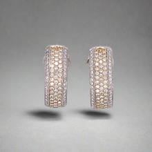 Diamond 14K White and Yellow Gold Huggie Earrings
