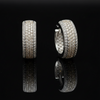 Diamond 14K White and Yellow Gold Huggie Earrings