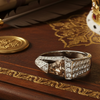 Designer MK Natural Fancy Cognac and White Diamond 18Kt White Gold Ring