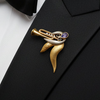 Designer Kazuo Ogana diamond, Tanzanite and Black Enamel Platinum and 18kt Yellow Gold Pendant/Brooch