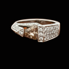 Designer MK Natural Fancy Cognac and White Diamond 18Kt White Gold Ring
