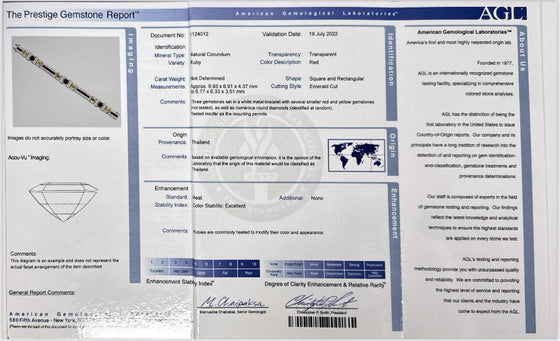 London Estate Art Deco Gem Ruby Diamond Platinum Bracelet Black Star Frost 14336