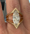 Estate Diamond (GIA) 5.26ct Marquise 14ct Yellow Gold Ring
