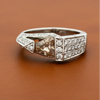 Designer MK Natural Fancy Cognac and White Diamond 18Kt White Gold Ring