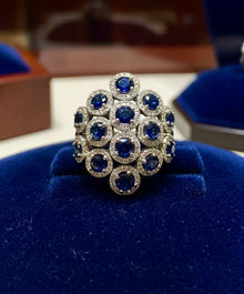  Effy Sapphire, Diamond and 14K White Gold Ring