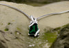 California Estate Fancy Cut Green Tourmaline 7.27 ct Diamond Platinum Necklace 15613