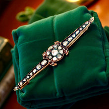  Estate Victorian 3.50 cttw Rose Cut Diamond 14K Yellow Gold/Silver Brooch 15669