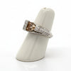 Designer MK Natural Fancy Cognac and White Diamond 18Kt White Gold Ring
