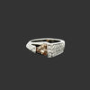 Designer MK Natural Fancy Cognac and White Diamond 18Kt White Gold Ring