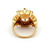 Estate Opal, Diamond and Blue Enamel 14K Yellow Gold Ring