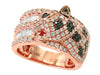 Black and White Diamond 14K Rose Gold Panther Ring