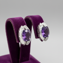  New Designer Rina Limor 17.07 ct Amethyst .58 cttw Diamond Earrings 13766