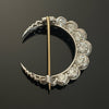 Victorian Crescent Moon 6.00 cttw Diamond Platinum/18K Yellow Gold Brooch