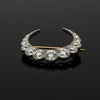 Victorian Crescent Moon Diamond Platinum/18K Yellow Gold Brooch